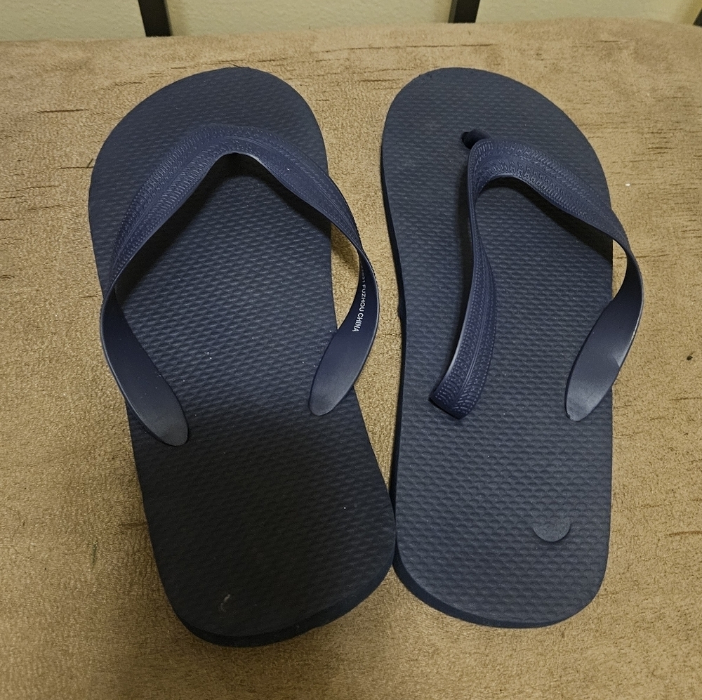 Navy Blue Flip Flops